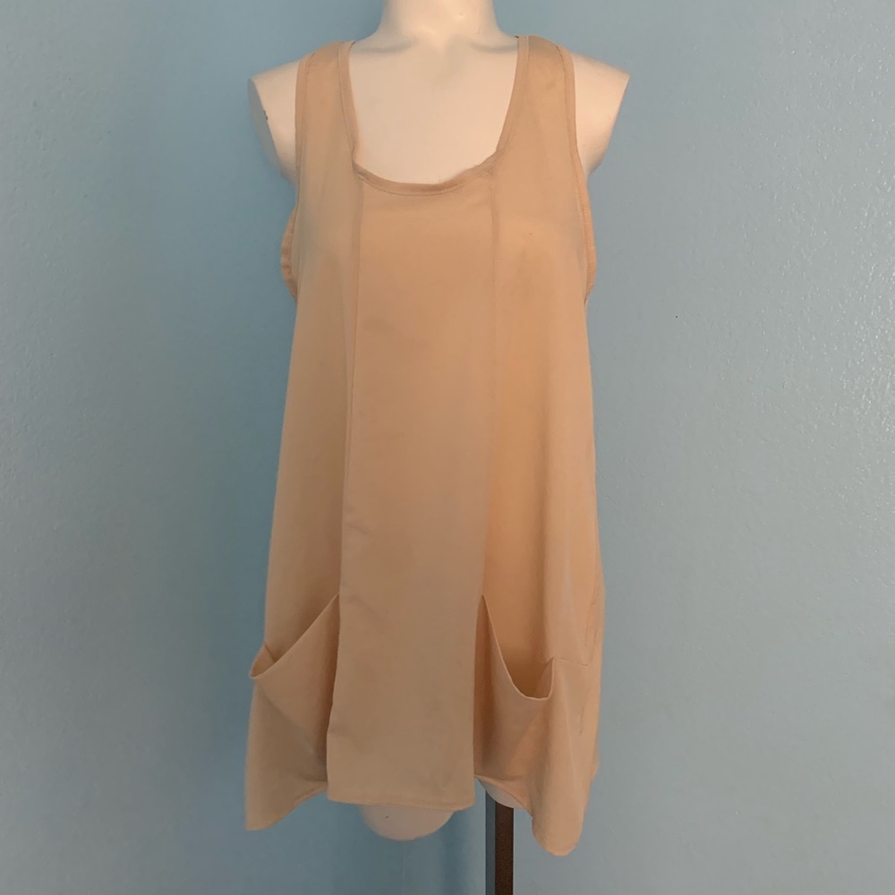 Final Touch scoop neck tank tunic 2 pocket top M